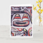 先住民アメリカンノースウエストコ刺激を受けたーストデザイン カード (黄色い花)