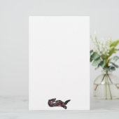 先住民アメリカンハイダアートオッターイラストレーション 便箋 (スタンド正面)