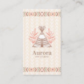 先住民アメリカンハットインディアンスタイルボホモノグラム コーリングカード (正面)