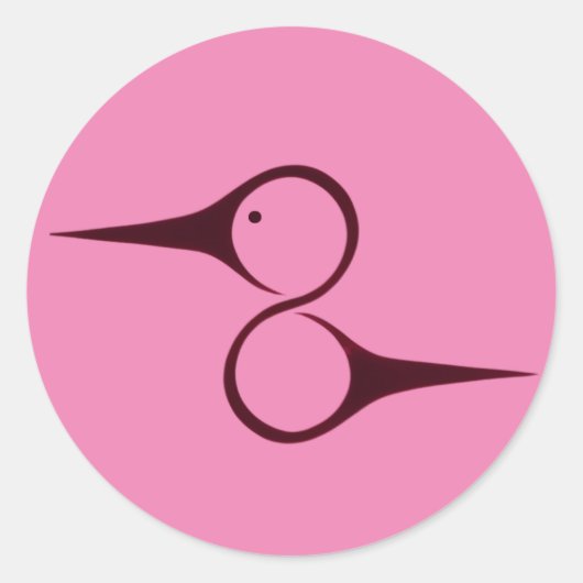 先住民アメリカンハミングバードシンボル ラウンドシール (正面)