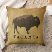 先住民アメリカンバッファロー |バイソン |タタンカスケッチ クッション (ブランケット)
