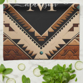 先住民アメリカンパターンインディアンカルチャーボホスタイル キッチンタオル (折り畳み)