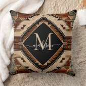 先住民アメリカンパターンインディアンカルチャーボホスタイル クッション (ブランケット)