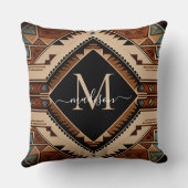 先住民アメリカンパターンインディアンカルチャーボホスタイル クッション (裏面)