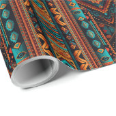 先住民アメリカンパターンボホカルチャー抽象芸術アーツ ラッピングペーパー (ロールコーナー)