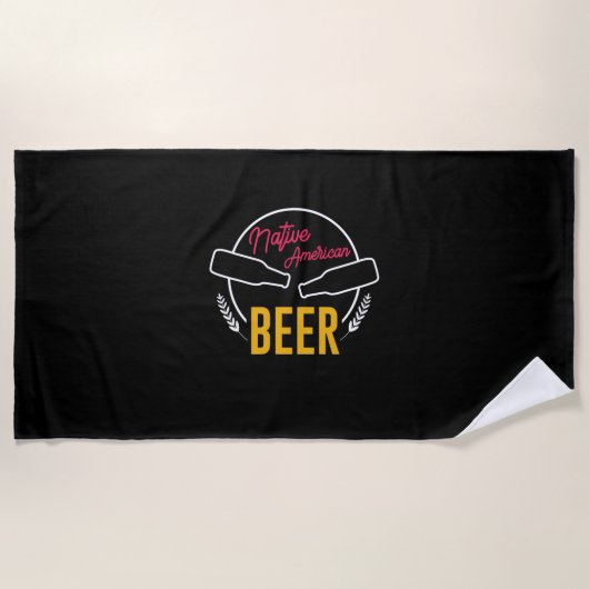 先住民アメリカンビール ビーチタオル (正面)