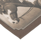 先住民アメリカンピント戦争馬セピア ミディアムテーブルランナー (コーナー)