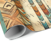 先住民アメリカンフェザーアート ラッピングペーパー (ロールコーナー)