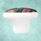 先住民アメリカンフェザースワールテラコッタティール(緑がかった色) セラミックノブ