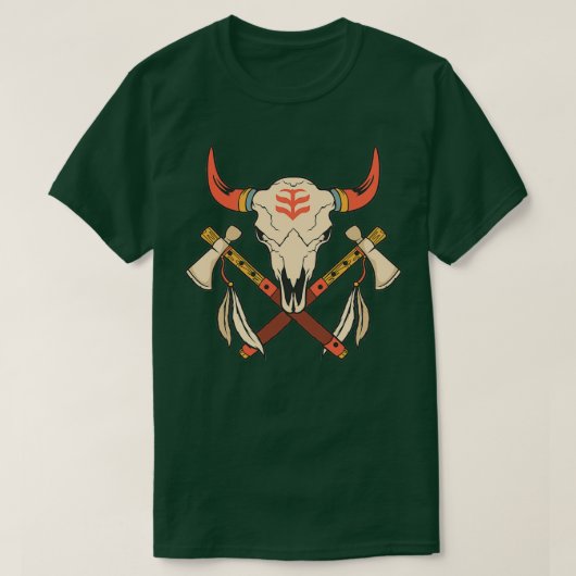 先住民アメリカンブル Tシャツ (デザイン正面)