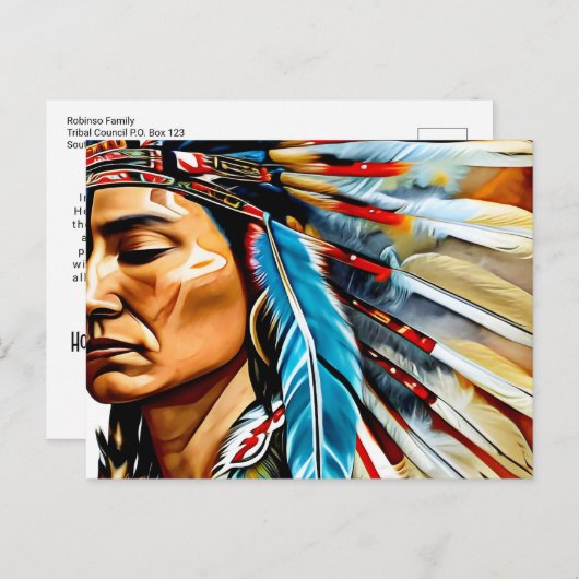 先住民アメリカンヘアドス民族芸術部族 ポストカード (正面/裏面)