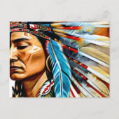 先住民アメリカンヘアドス民族芸術部族 ポストカード (正面)