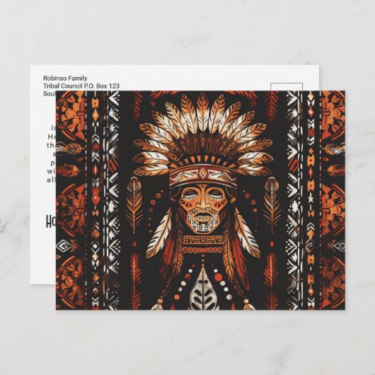 先住民アメリカンヘアドス民族芸術部族 ポストカード (正面/裏面)