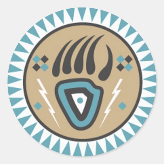 先住民アメリカンベアーポー ラウンドシール (正面)