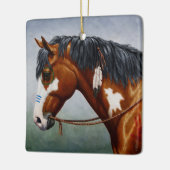 先住民アメリカンベイピントウォーホース セラミックオーナメント (左)