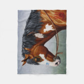 先住民アメリカンベイピントウォーホース フリースブランケット (正面)