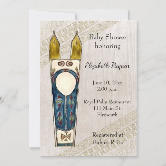 先住民アメリカンベビーシャワー招待状 招待状 (正面)