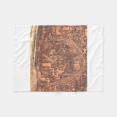 先住民アメリカンペトログリフロチェスターパネル フリースブランケット (正面(横))