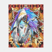 先住民アメリカンホース フリースブランケット (正面)