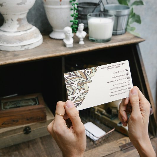 先住民アメリカンボホフェザー職人の職人 名刺