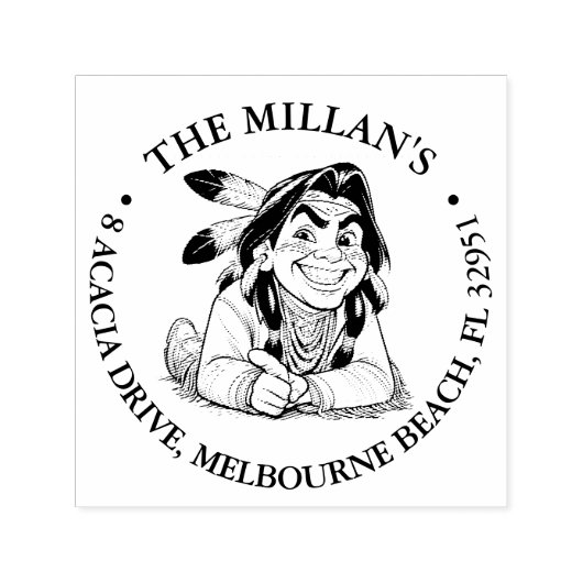 先住民アメリカンボーイテーマ セルフインキングスタンプ (デザイン)