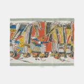 先住民アメリカンポウワウダンサー フリースブランケット (正面(横))