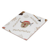 先住民アメリカンマスクホワイト タイル (側面)