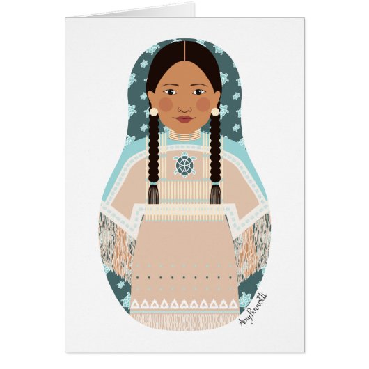 先住民アメリカンマトリヨスカカード (正面)