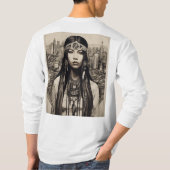 先住民アメリカンラインワークTシャツデザイン Tシャツ (裏面)