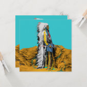 先住民アメリカンラコタスーフラットグリーティングカード カード (正面/裏面インサイチュ)