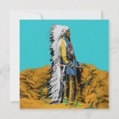 先住民アメリカンラコタスーフラットグリーティングカード カード (裏面)