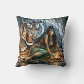 先住民アメリカンリラックスウィメンズバイアタイガー クッション (裏面)