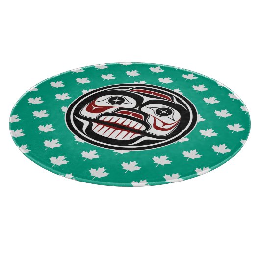 先住民アメリカンレッドブラックアートウィーピングスカル カッティングボード (角)