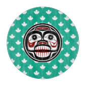 先住民アメリカンレッドブラックアートウィーピングスカル カッティングボード (正面)