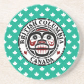 先住民アメリカンレッドブラックアートウィーピングスカル コースター (正面)