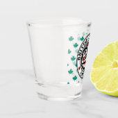 先住民アメリカンレッドブラックアートウィーピングスカル ショットグラス (左)