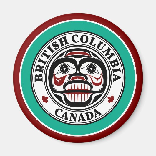 先住民アメリカンレッドブラックアートウィーピングスカル マグネット (正面)