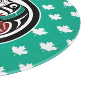 先住民アメリカンレッドブラックアートオッターサーモン カッティングボード (角)