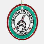 先住民アメリカンレッドブラックアートオルカキラークジラ セラミックオーナメント (左)