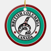 先住民アメリカンレッドブラックアートオルカキラークジラ セラミックオーナメント (裏面)