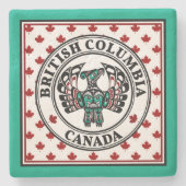 先住民アメリカンレッドブラックアートサンダーバード ストーンコースター (正面)