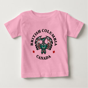 先住民アメリカンレッドブラックアートサンダーバード ベビーTシャツ