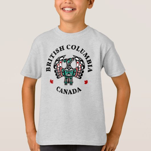 先住民アメリカンレッドブラックアートサンダーバード Tシャツ (正面)