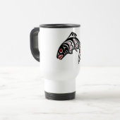 先住民アメリカンレッドブラックアートハイダサーモン トラベルマグ (正面左)