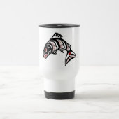 先住民アメリカンレッドブラックアートハイダサーモン トラベルマグ (中央)