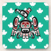 先住民アメリカンレッドブラックカイガニサンダーバードビーヴ コースター (正面)