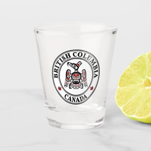 先住民アメリカンレッドブラックカイガニサンダーバード ショットグラス (正面)