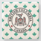 先住民アメリカンレッドブラックカイガニサンダーバード ストーンコースター (正面)