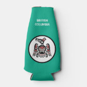 先住民アメリカンレッドブラックカイガニサンダーバード ボトルクーラー (正面)