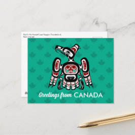 先住民アメリカンレッドブラックカイガニサンダーバード ポストカード